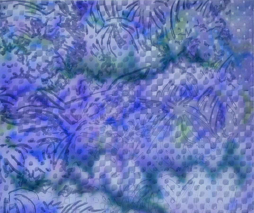 Der Hintergrund ist ein geheimnisvolles Blau (Nabokov/Knight), 2016, Kunsth.Lwd., 75 x 90 cm