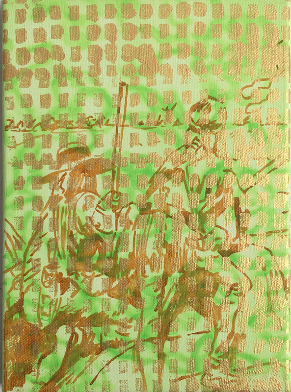 Le far west 10 (W2290), 2021, 33 x 24 cm, Kunstharz auf Leinwand